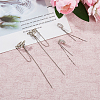 4Pcs 3 Style Plastic Imitation Pearl Cuff Earrings with Crystal Rhinestone EJEW-FI0001-30-7