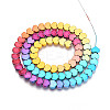 Rainbow Color Electroplate Non-magnetic Synthetic Hematite Beads Strands G-L489-E01-3
