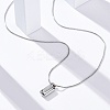 304 Stainless Steel Rectangle Pendant Snake Chain Necklaces for Women Men EJEW-Z044-02P-5