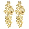 304 Stainless Steel Flower Stud Earrings EJEW-K294-03G-1