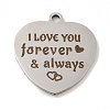 Non-Tarnish Valentine's Day 201 Stainless Steel Pendants STAS-L079-24P-01-1