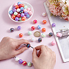 60Pcs UV Plating Opaque Acrylic Beads MACR-UN0001-01-4