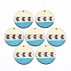 Printed Natural Poplar Wood Pendants LS-WOOD-S045-130-1