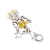 Angel Glass Beaded & Alloy Pendant Decorations HJEW-MZ00192-4