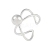 Non-Tarnish 304 Stainless Steel Round Open Cuff Ring RJEW-C097-06P-1