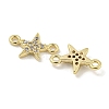 Brass Micro Pave Clear Cubic Zirconia Connector Charms KK-Q820-42G-2