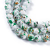Opaque Baking Painted Glass Beads Strands GLAA-L024-A-25-2