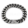 304 Stainless Steel Cuban Link Chain Bracelets for Men BJEW-B102-08AS-1