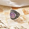 Natural Amethyst Adjustable Rings RJEW-I108-03AS-09-2