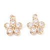 Rack Plating Brass Cubic Zirconia Charms X-ZIRC-C026-12LG-1