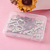 304 Stainless Steel Letter Pendant Rhinestone Settings STAS-TA0001-11P-4