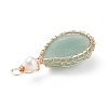 Natural Green Aventurine Copper Wire Wrapped Pendants PALLOY-JF01398-06-4