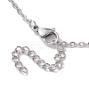 3 Pcs 201 Stainless Steel Crystal Stone Cage Pendant Necklaces NJEW-JN04749-6