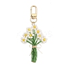 Flower Glass Seed Beads Pendant Decoration HJEW-TA00310-1