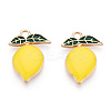 Golden Plated Alloy Enamel Pendants ENAM-T009-97-RS-2