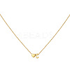 Simple Style Adjustable 316L Surgical Stainless Steel Heart and Initial Pendant Necklaces for Women WG95AEF-03-2