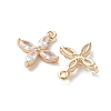 Real 18K Gold Plated Brass Cubic Zirconia Charms X-KK-R037-157G-2