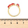 Brass Enamel Cuff Open Rings for Women RJEW-F184-10B-G-5