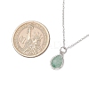 Teardrop Faceted Natural Mixed Stone Pendant 304 Stainless Steel Cable Chain Necklaces for Women NJEW-JN05288-3
