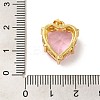 Golden Brass Micro Pave Cubic Zirconia Pendants KK-C072-37G-03-3