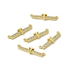 Rack Plating Brass Micro Pave Clear Cubic Zirconia Connector Charms KK-C007-37G-T-1