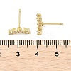 Brass Micro Pave Clear Cubic Zirconia Stud Earrings EJEW-R016-26G-15-5