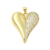 Heart Rack Plating Brass Micro Pave Cubic Zirconia Pendants KK-Z074-54G-1