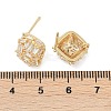 Brass Micro Pave Cubic Zirconia Stud Earring Findings LS-KK-Z094-11G-3