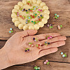 28Pcs 7 Colors Crackle Baking Paint  Glass Pendants PALLOY-TAC0185-6
