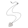 Non-Tarnish Hollow Heart 304 Stainless Steel Pendant Necklaces LS-NJEW-C033-01C-P-2