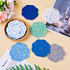 12Pcs 6 Colors Handmade Polyester Cotton Table Mats AJEW-MB0001-08-10