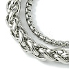 Alloy Wheat Chain & Box Chain Bracelets for Women Men BJEW-C069-01A-P-2