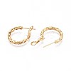 Woven Brass Hoop Earrings EJEW-T047-98G-4