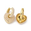 Rack Plating Brass Heart Dangle Hoop Earrings with ABS Imitation Pearl Beaded EJEW-R152-06G-4
