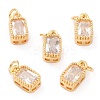 Real 18K Gold Plated Brass Inlaid Cubic Zirconia Charms ZIRC-L100-075G-03-1
