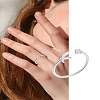1Pc Letter Brass Rhinestone Open Cuff Rings for Women AJEW-LP0004-47K-S-1