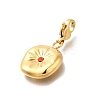 Flat Round 304 Stainless Steel Rhinestone Pendants Decoration STAS-R159-53G-03-2