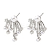 Fireworks Brass Micro Pave Cubic Zirconia Stud Earrings EJEW-G452-02P-4