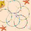 5Pcs 5 Colors Summer Natural Cowrie Shell Pendant Necklaces NJEW-CY0001-04-6