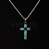 Luminous Glow in the Dark Stainless Steel Cross Pendant Necklace LS-PW-WG31976-01-2