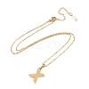 Ion Plating(IP) Initial Letter 304 Stainless Steel Pendant Necklaces NJEW-M199-01G-X-3