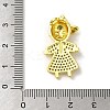 Rack Plating Brass Micro Pave CLear Cubic Zirconia Pendants KK-C053-06A-G-3