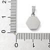 Ion Plating(IP) 304 Stainless Steel Micro Pave Cubic Zirconia Pendants STAS-Z107-02P-05-3