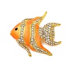 Zinc Alloy Crystal Rhinestone Resin Fish Brooch LS-JEWB-U010-01G-01-1