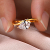 Brass Pave Single Cubic Zirconia Finger Rings for Women LS-ZK8046-1-3