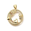 Rack Plating Brass Micro Pave Cubic Zirconia Pendants KK-L226-050G-01-1