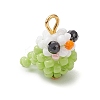 Glass Seed Beaded Bird Charms PALLOY-MZ00971-03-1