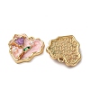 Alloy Enamel Flower Pendants ENAM-B028-41KCG-04-2