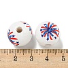 Printed Wood European Beads WOOD-G022-17B-3