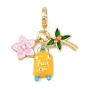 Rack Plating Brass Cubic Zirconia Summer European Dangle Charms X-KK-P287-01B-G-1